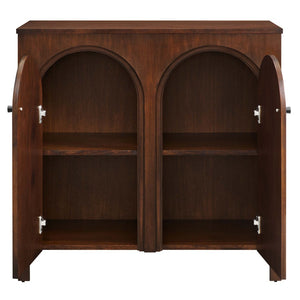 Modway Furniture Appia 2-Door Arched Storage Cabinet - Mid-Century Modern Design with Adjustable Shelves and Soft-Close Walnut EEI-6537-WAL