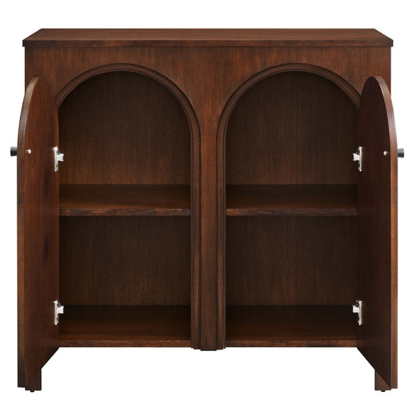 Modway Furniture Appia 2-Door Arched Storage Cabinet - Mid-Century Modern Design with Adjustable Shelves and Soft-Close Walnut EEI-6537-WAL