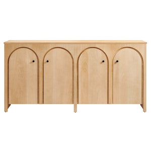 Modway Furniture Appia 4-Door Sideboard Storage Cabinet - Mid-Century Modern Design with Soft-Close Doors & Versatility Oak EEI-6538-OAK