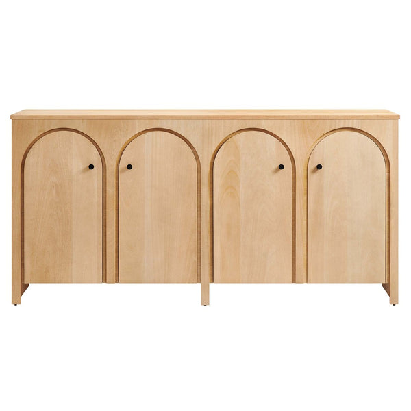 Modway Furniture Appia 4-Door Sideboard Storage Cabinet - Mid-Century Modern Design with Soft-Close Doors & Versatility Oak EEI-6538-OAK