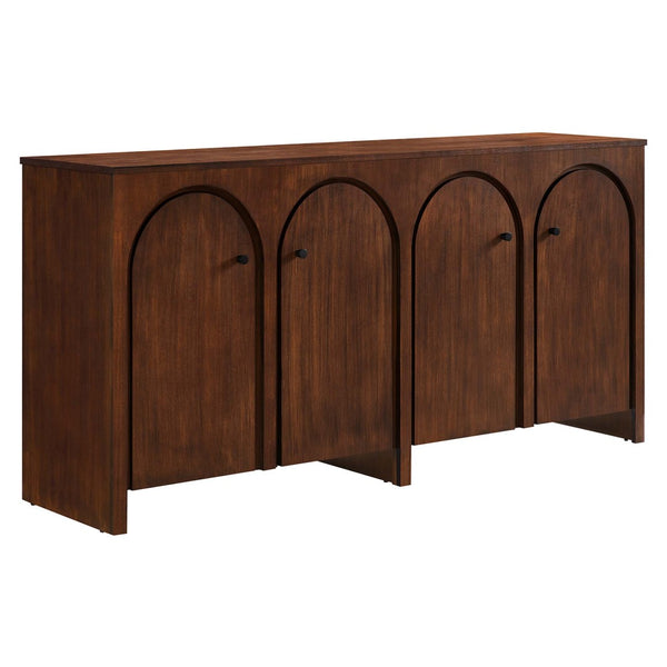 Modway Furniture Appia 4-Door Sideboard Storage Cabinet - Mid-Century Modern Design with Soft-Close Doors & Versatility Walnut EEI-6538-WAL