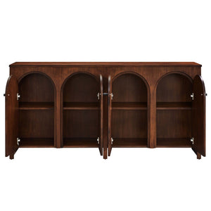 Modway Furniture Appia 4-Door Sideboard Storage Cabinet - Mid-Century Modern Design with Soft-Close Doors & Versatility Walnut EEI-6538-WAL