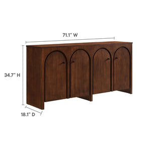 Modway Furniture Appia 4-Door Sideboard Storage Cabinet - Mid-Century Modern Design with Soft-Close Doors & Versatility Walnut EEI-6538-WAL
