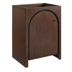 Modway Furniture Appia 24" Bathroom Vanity Cabinet - Retro-Inspired Design with Adjustable Storage & Soft-Close Hinges Walnut EEI-6539-WAL