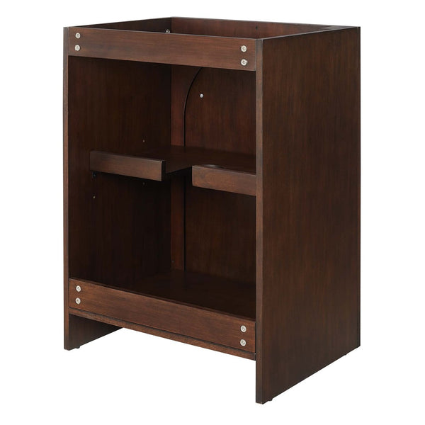 Modway Furniture Appia 24" Bathroom Vanity Cabinet - Retro-Inspired Design with Adjustable Storage & Soft-Close Hinges Walnut EEI-6539-WAL