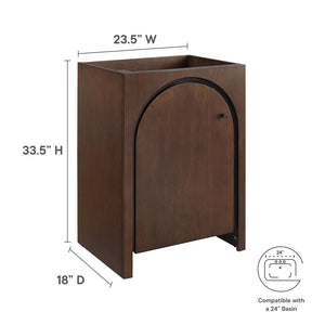 Modway Furniture Appia 24" Bathroom Vanity Cabinet - Retro-Inspired Design with Adjustable Storage & Soft-Close Hinges Walnut EEI-6539-WAL