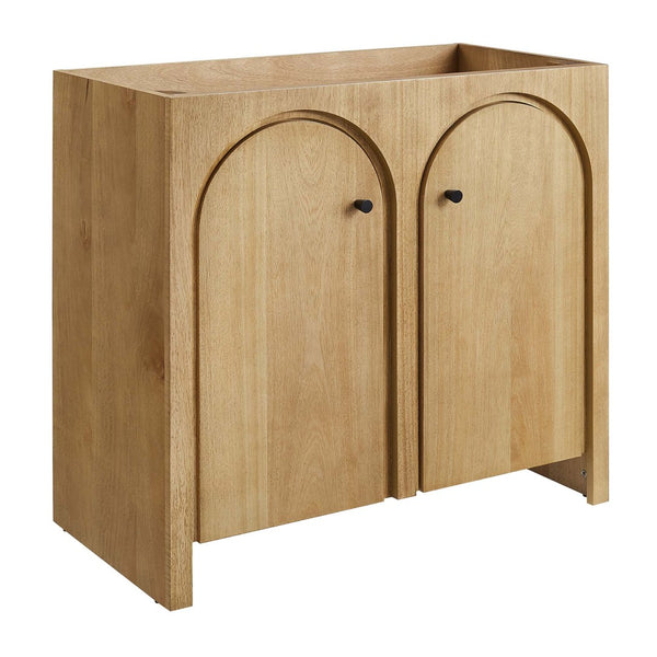 Modway Furniture Appia 36" Bathroom Vanity Cabinet - Retro-Inspired Design with Soft-Close Doors and Ample Storage Oak EEI-6540-OAK