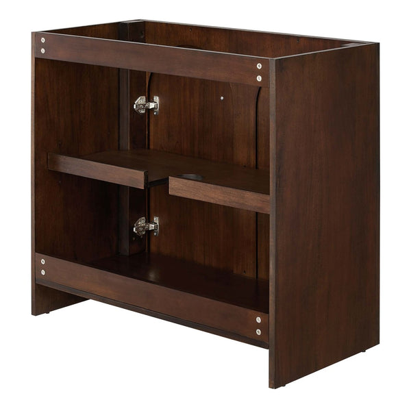 Modway Furniture Appia 36" Bathroom Vanity Cabinet - Retro-Inspired Design with Soft-Close Doors and Ample Storage Walnut EEI-6540-WAL
