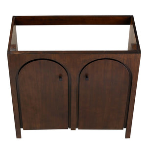 Modway Furniture Appia 36" Bathroom Vanity Cabinet - Retro-Inspired Design with Soft-Close Doors and Ample Storage Walnut EEI-6540-WAL