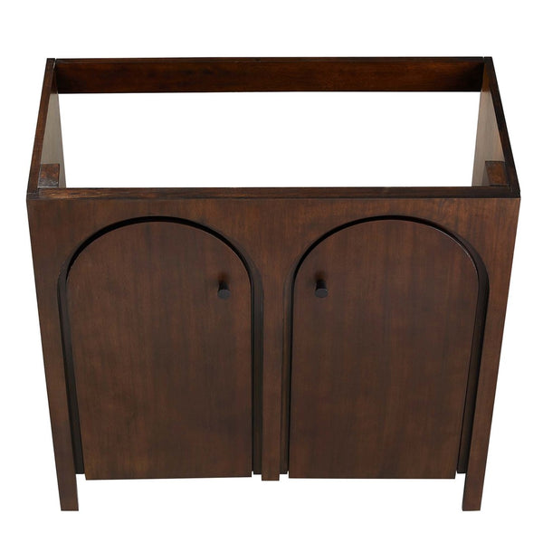 Modway Furniture Appia 36" Bathroom Vanity Cabinet - Retro-Inspired Design with Soft-Close Doors and Ample Storage Walnut EEI-6540-WAL