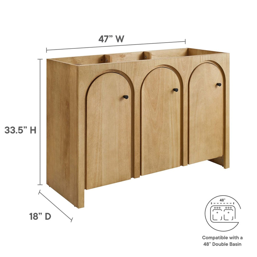 Modway Furniture Appia 48" Bathroom Vanity Cabinet - Mid-Century Modern Design with Soft-Close Doors & Storage Solutions Oak EEI-6541-OAK