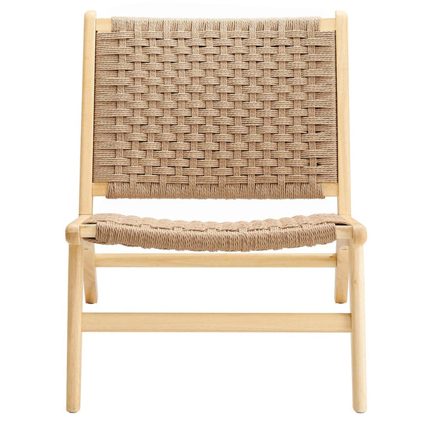 Modway Furniture Saoirse Woven Rope Accent Lounge Chair by Modway - Modern Comfort with Stylish Craftsmanship Natural Natural EEI-6543-NAT-NAT