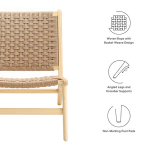Modway Furniture Saoirse Woven Rope Accent Lounge Chair by Modway - Modern Comfort with Stylish Craftsmanship Natural Natural EEI-6543-NAT-NAT