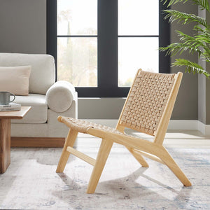 Modway Furniture Saoirse Woven Rope Accent Lounge Chair by Modway - Modern Comfort with Stylish Craftsmanship Natural Natural EEI-6543-NAT-NAT