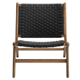 Modway Furniture Saorise Wood Accent Lounge Chair Walnut Black 28.5 x 25 x 29