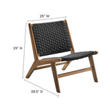 Modway Furniture Saorise Wood Accent Lounge Chair Walnut Black 28.5 x 25 x 29