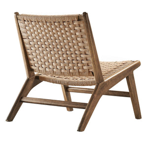 Modway Furniture Saoirse Woven Rope Accent Lounge Chair by Modway - Modern Comfort with Stylish Craftsmanship Walnut Natural EEI-6543-WAL-NAT