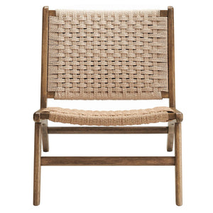 Modway Furniture Saoirse Woven Rope Accent Lounge Chair by Modway - Modern Comfort with Stylish Craftsmanship Walnut Natural EEI-6543-WAL-NAT
