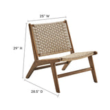 Modway Furniture Saorise Wood Accent Lounge Chair Walnut Natural 28.5 x 25 x 29