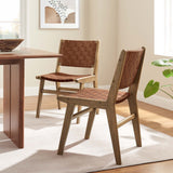 Modway Furniture Saorise Wood Dining Side Chair - Set of 2 Walnut Brown 22.5 x 20 x 32.5