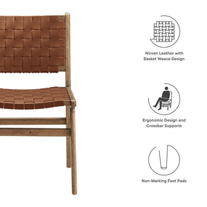 Modway Furniture Saoirse Leather Wood Dining Side Chair Set of 2 - Stylish Comfort for Modern Living Spaces Walnut Brown EEI-6544-WAL-BRN