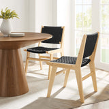 Modway Furniture Saorise Wood Dining Side Chair Natural Black 22.5 x 20 x 32.5