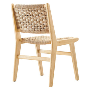 Modway Furniture Saoirse Woven Rope Dining Side Chair Set of 2 - Modern Comfort with Durable Design for Any Space Natural Natural EEI-6545-NAT-NAT