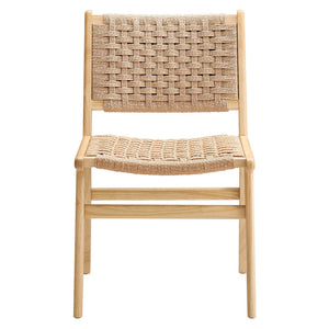 Modway Furniture Saoirse Woven Rope Dining Side Chair Set of 2 - Modern Comfort with Durable Design for Any Space Natural Natural EEI-6545-NAT-NAT