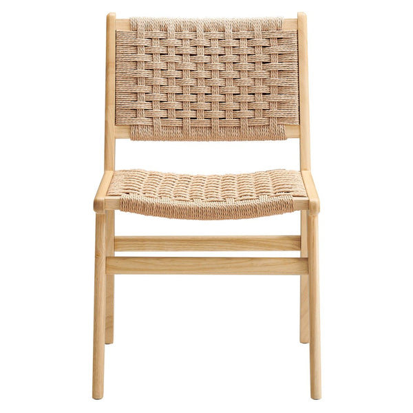 Modway Furniture Saoirse Woven Rope Dining Side Chair Set of 2 - Modern Comfort with Durable Design for Any Space Natural Natural EEI-6545-NAT-NAT