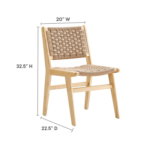 Modway Furniture Saoirse Woven Rope Dining Side Chair Set of 2 - Modern Comfort with Durable Design for Any Space Natural Natural EEI-6545-NAT-NAT