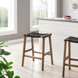 Modway Furniture Saorise Wood Counter Stool - Set of 2 Walnut Black 17 x 19.5 x 26