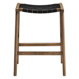 Modway Furniture Saorise Wood Counter Stool - Set of 2 Walnut Black 17 x 19.5 x 26