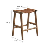Modway Furniture Saorise Wood Counter Stool - Set of 2 Walnut Brown 17 x 19.5 x 26