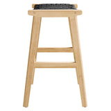 Modway Furniture Saorise Wood Counter Stool - Set of 2 Natural Black 17 x 19.5 x 26