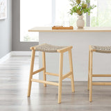 Modway Furniture Saorise Wood Counter Stool - Set of 2 Natural Natural 17 x 19.5 x 26