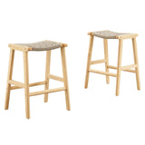 Modway Furniture Saorise Wood Counter Stool - Set of 2 Natural Natural 17 x 19.5 x 26