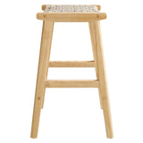 Modway Furniture Saorise Wood Counter Stool - Set of 2 Natural Natural 17 x 19.5 x 26