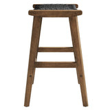 Modway Furniture Saorise Wood Counter Stool - Set of 2 Walnut Black 17 x 19.5 x 26