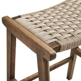 Modway Furniture Saorise Wood Counter Stool - Set of 2 Walnut Natural 17 x 19.5 x 26