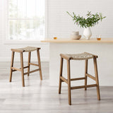 Modway Furniture Saorise Wood Counter Stool - Set of 2 Walnut Natural 17 x 19.5 x 26