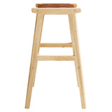 Modway Furniture Saorise Wood Bar Stool - Set of 2 Natural Brown 18 x 20 x 29.5