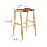 Modway Furniture Saorise Wood Bar Stool - Set of 2 Natural Brown 18 x 20 x 29.5