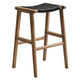 Modway Furniture Saorise Wood Bar Stool - Set of 2 Walnut Black 18 x 20 x 29.5