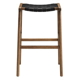 Modway Furniture Saorise Wood Bar Stool - Set of 2 Walnut Black 18 x 20 x 29.5