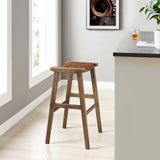 Modway Furniture Saorise Wood Bar Stool - Set of 2 Walnut Brown 18 x 20 x 29.5