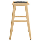 Modway Furniture Saorise Wood Bar Stool - Set of 2 Natural Black 18 x 20 x 29.5