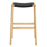 Modway Furniture Saorise Wood Bar Stool - Set of 2 Natural Black 18 x 20 x 29.5