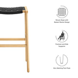 Modway Furniture Saorise Wood Bar Stool - Set of 2 Natural Black 18 x 20 x 29.5