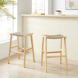 Modway Furniture Saorise Wood Bar Stool - Set of 2 Natural Natural 18 x 20 x 29.5