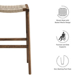 Modway Furniture Saorise Wood Bar Stool - Set of 2 Walnut Natural 18 x 20 x 29.5
